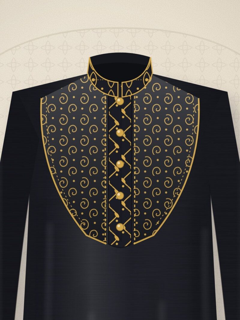 Shahzada Black & Gold Festive Punjabi