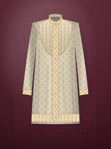 Shahzada Ivory Zari Sherwani