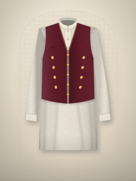 Kaarigar Maroon Velvet Koti