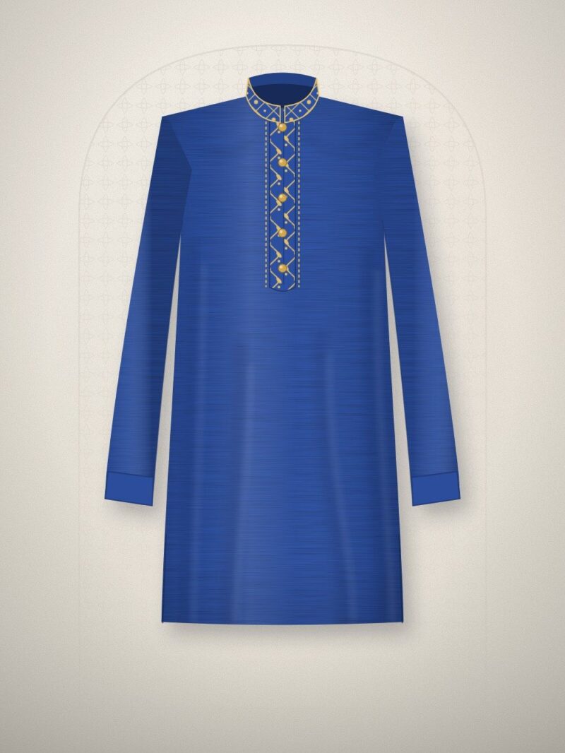 Mehfil Royal Blue Silk Punjabi